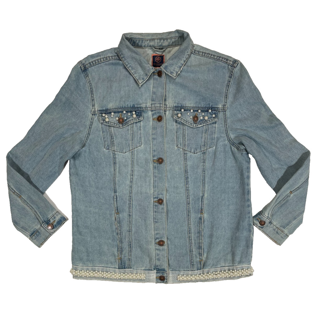 BoomBoom Jeans Denim Jacket Women’s Size Large Light Wash Button Up